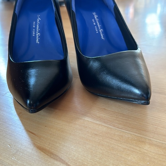 Antonia Saint New York - 3.5” black leather heels cushioned sz: 8 - Picture 4 of 12